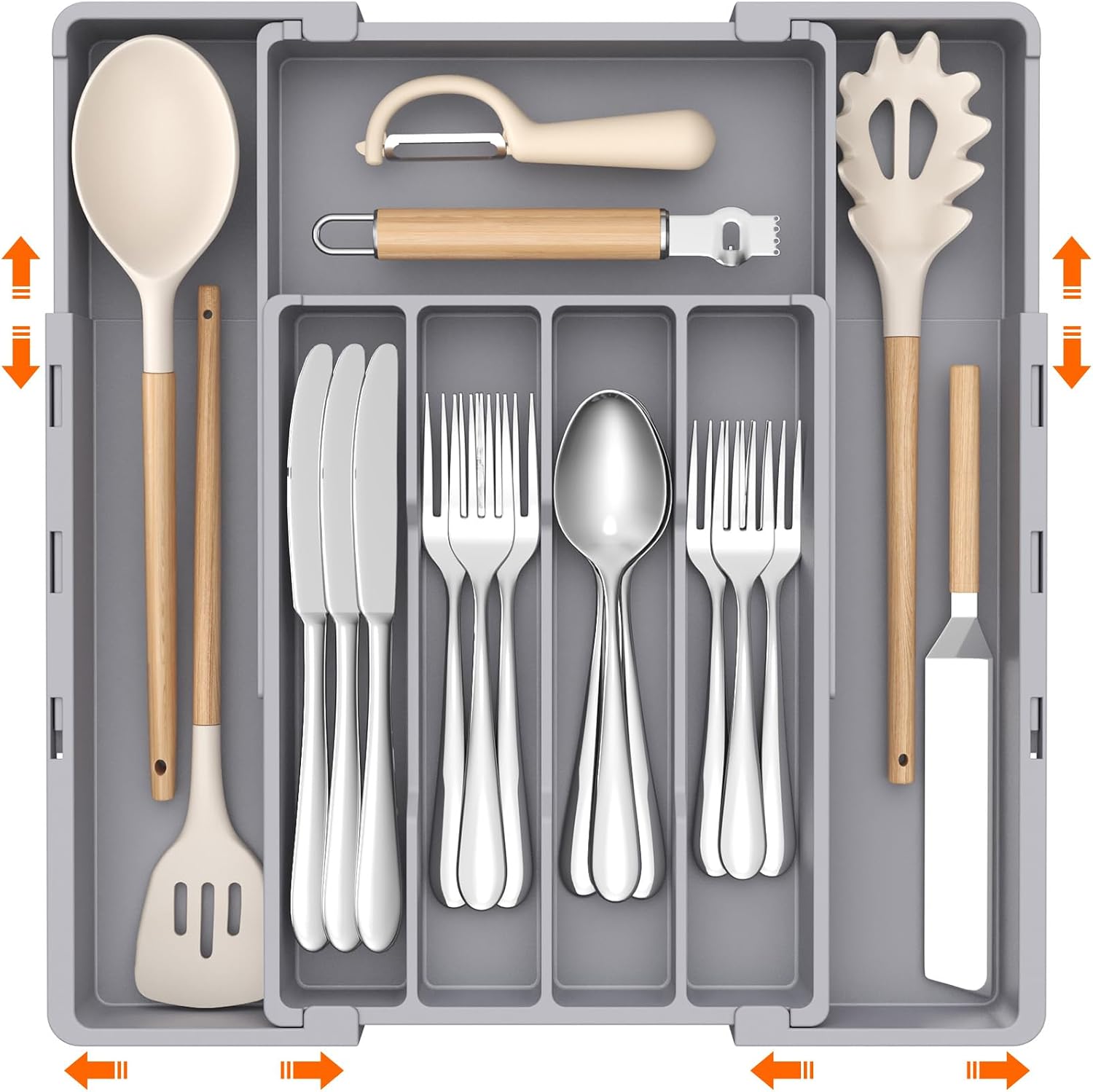 Plastic Drawer Organiser Grey Colour